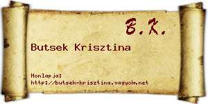 Butsek Krisztina névjegykártya